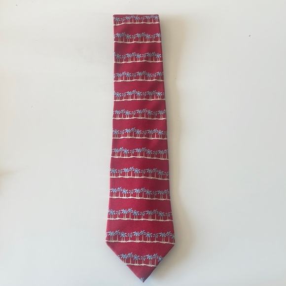 Brand NEW Tommy Hilfiger Palm Trees Silk Tie - Picture 2 of 7